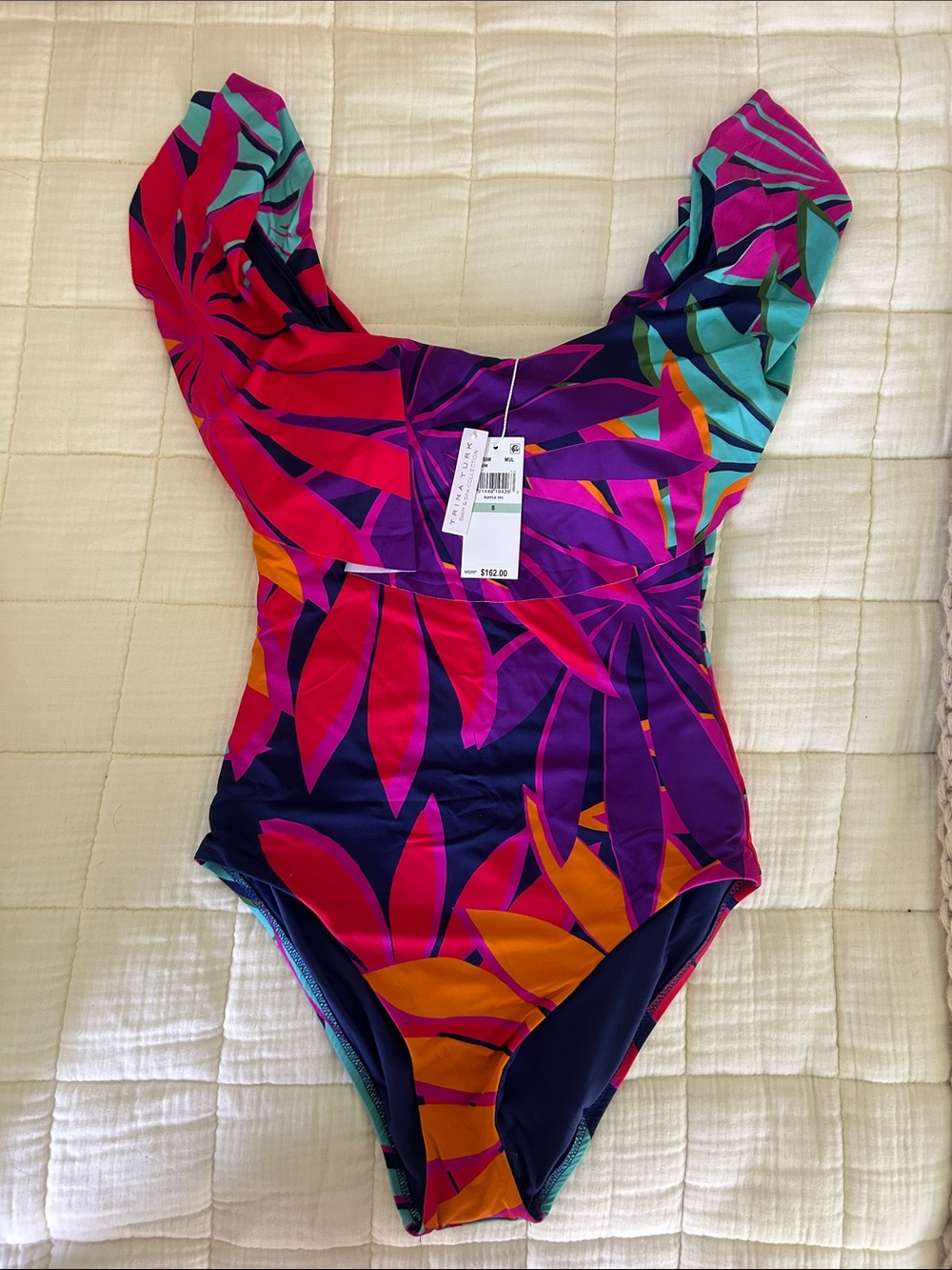 NWT Trina Turk Wailea Ruffle One Piece Swimsuit